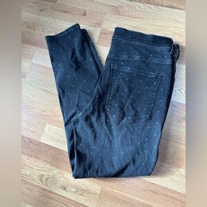 EXPRESS Black Ankle high rise leggings Jeans Rhinestone Studded Women’s 14